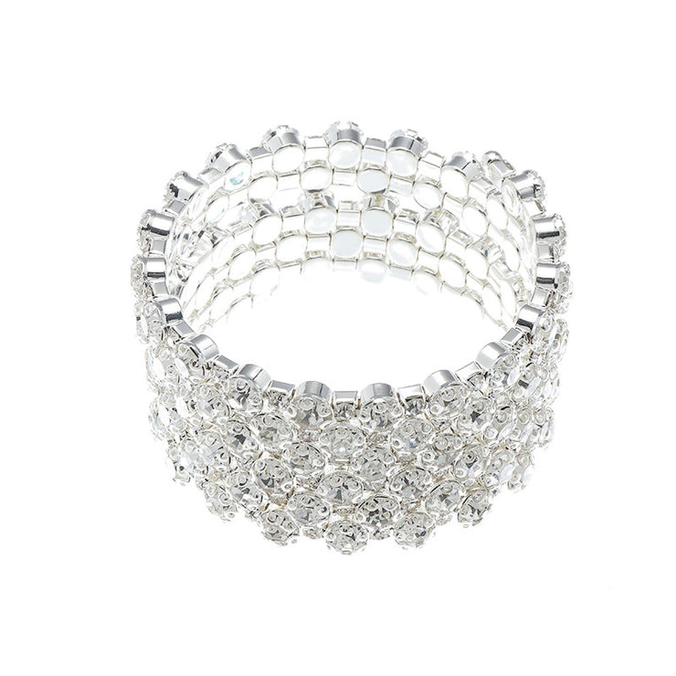 6 Row Rhinestone Bracelet