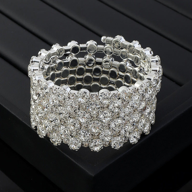 6 Row Rhinestone Bracelet