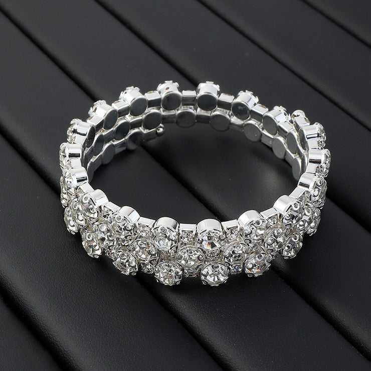 3 Row Rhinestone Bracelet